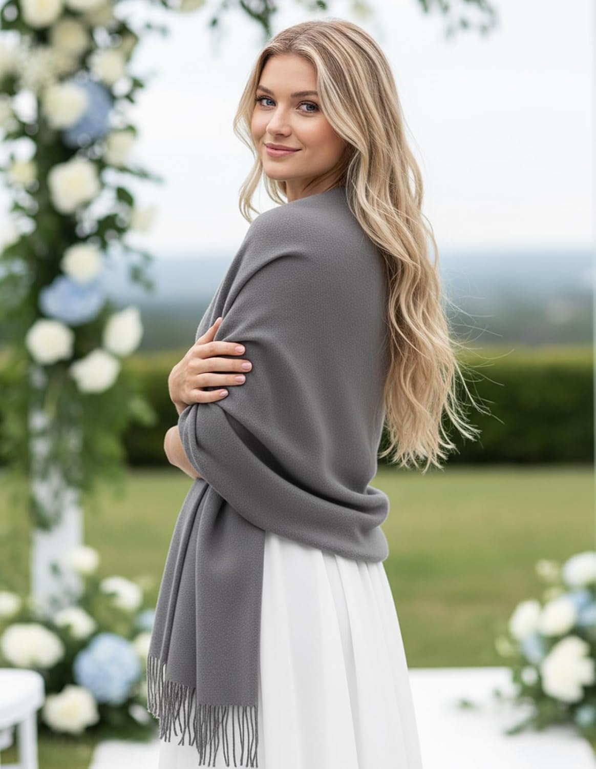 Women's Scarf Pashmina Shawls and Wraps for Evening Dress Wedding Bridal Bridesmaid Winter Warm Long Large Scarves - Colors B