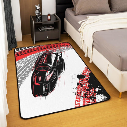 Feelyou Dirt Bike Area Rug 3x5 Kids Extreme Sports Green Honeycomb Living Room Rugs for Bedroom Boys Girls Teens Racing Motocross Rider Decorative Carpet Rug Non-Slip Motorcycle Indoor Floor Mat