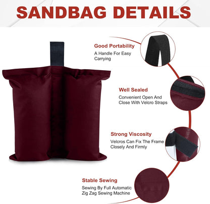 ABCCANOPY Canopy Weights 120 LBS Gazebo Tent Sand Bags,4-Pack Gray (Without Sand)