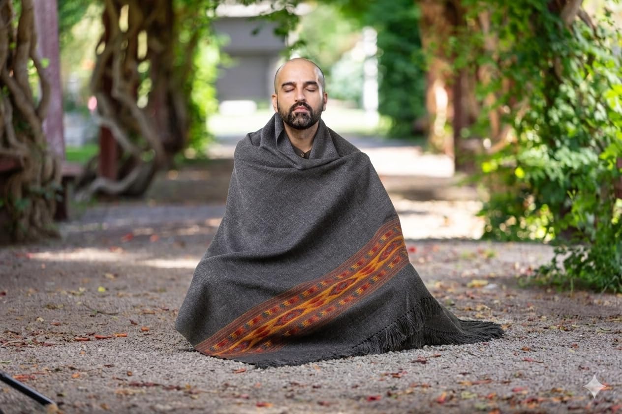 Meditation Shawl or Blanket, Exotic Shawl/Wrap, Oversize Scarf or Stole. Unisex