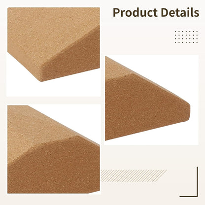 2 Yoga Wedge Blocks - Cork Design for Wrist Support and Non-Slip Grip, Ergonomic for Squats & Myofascial Release