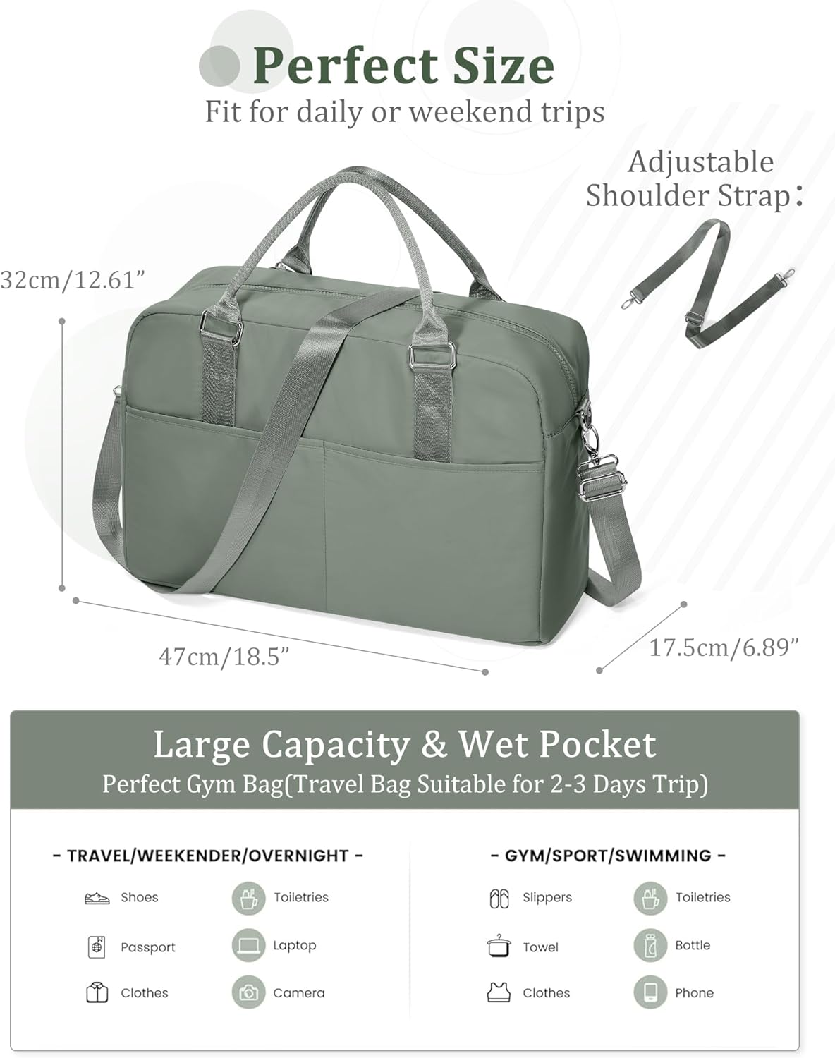Gym Bag Womens Mens with Shoes Compartment and Wet Pocket Travel Duffel Bag for Women for Plane Sport Gym Tote Bags Swimming Yoga Waterproof Weekend Overnight Carry on Bag Hospital Holdalls - Colors C
