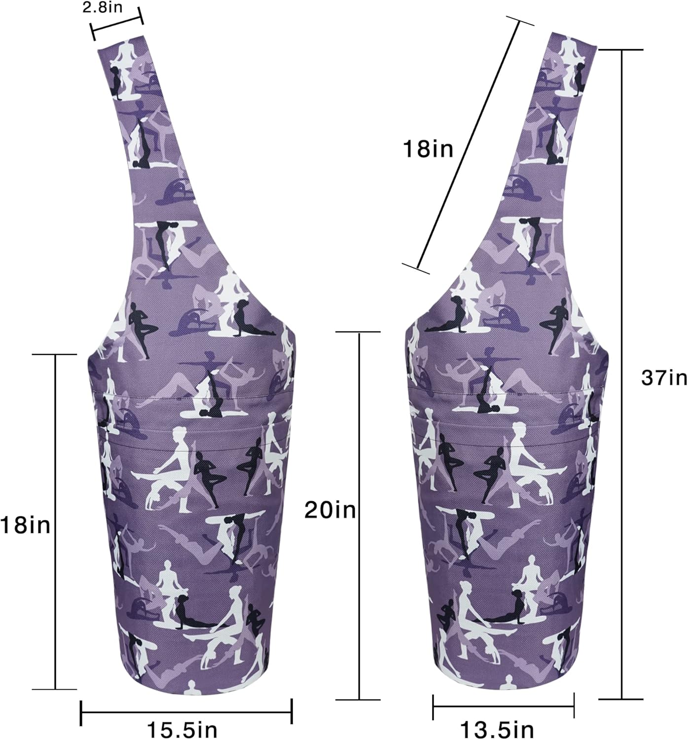 Yoga Mat Bag - Long Tote with Pockets - Holds More Yoga Accessories - Yoga Bag Fit Most Size Mats - Yoga Mat Carrier