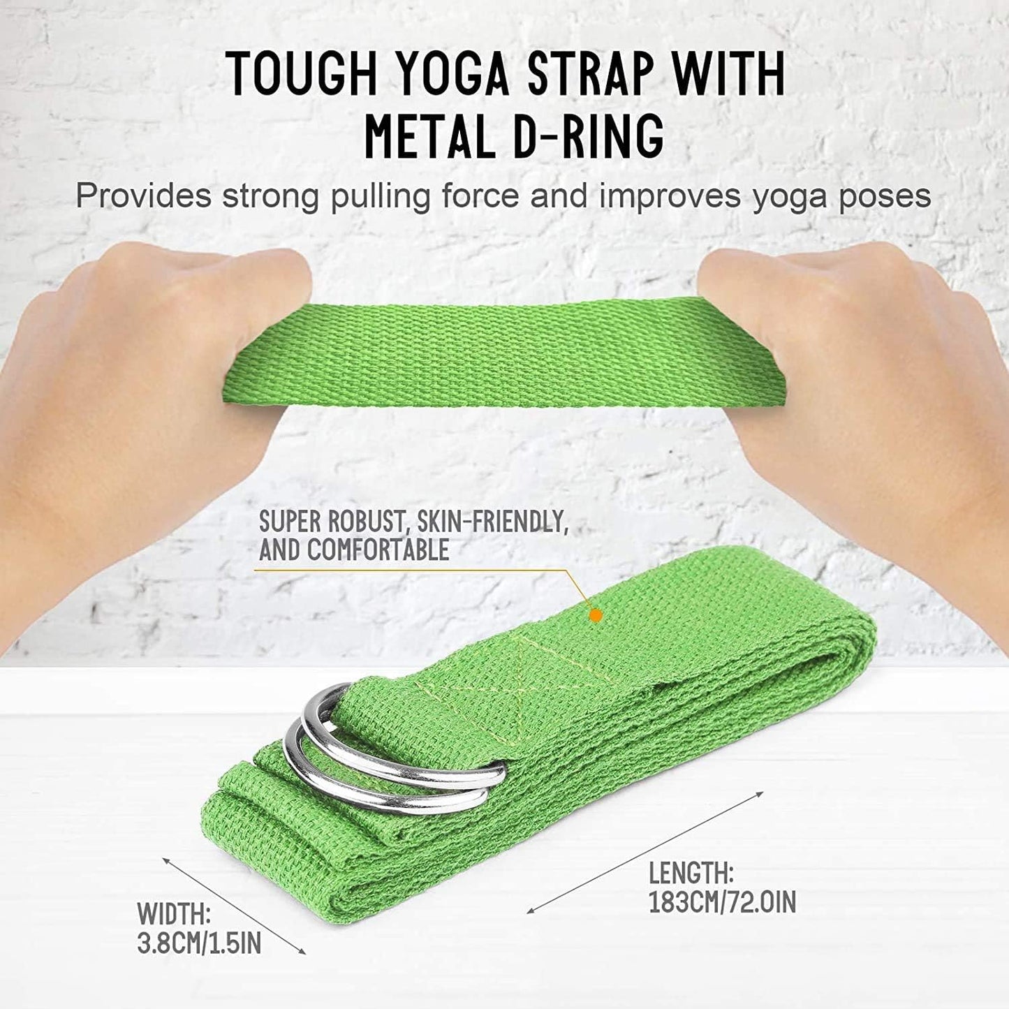 Yoga Blocks Yoga Strap Set EVA Yoga Blocks with Strap for Yoga Pilates Meditation