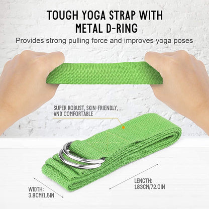 Yoga Blocks Yoga Strap Set EVA Yoga Blocks with Strap for Yoga Pilates Meditation
