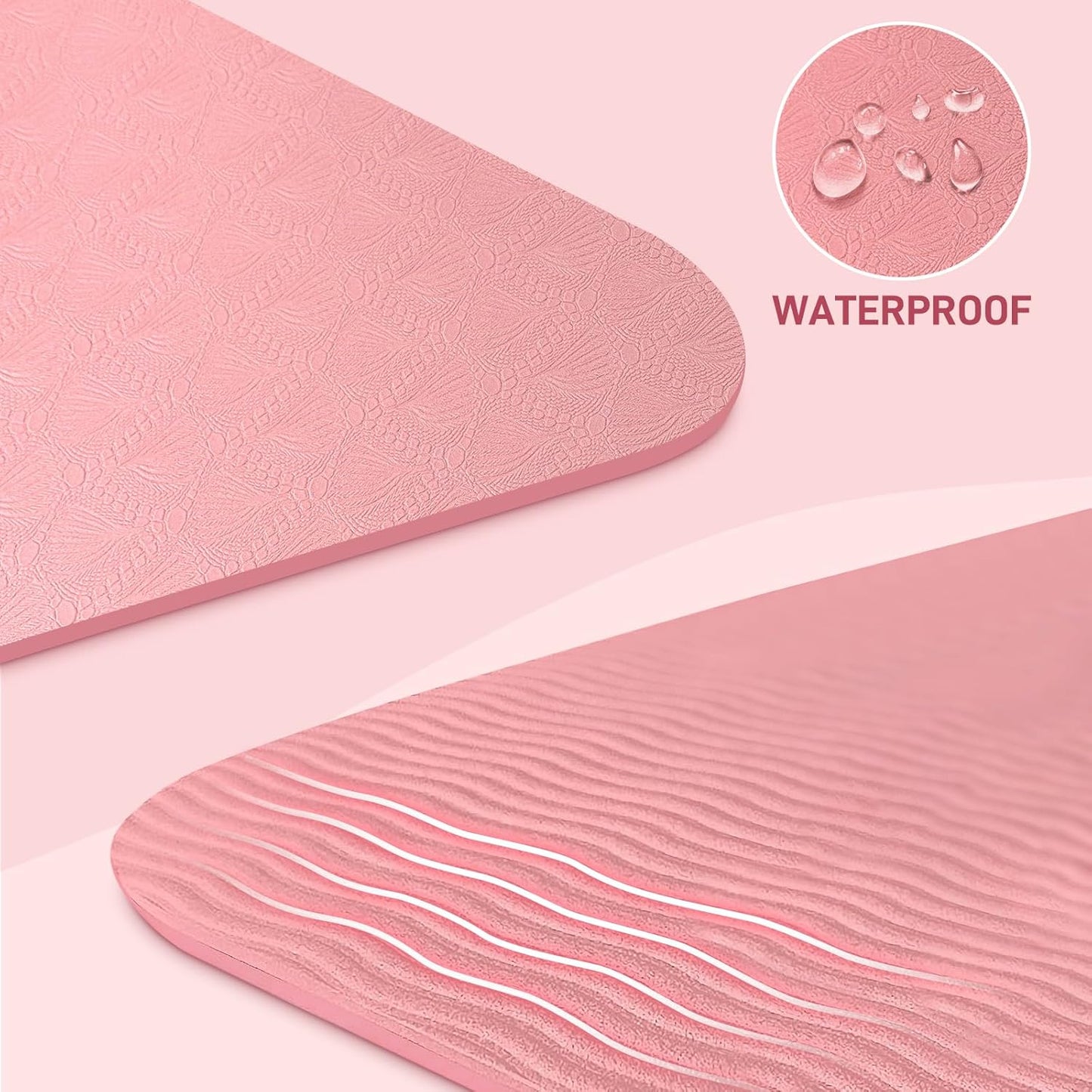 Foldable Yoga Mat 72"x28"x0.25" in, 70cm Wide Non Slip Pilates Mat, 6mm Thick Travel Yoga Mat Packable, Exercise Mats for Home Workout, Folding Stretching Mat for Women and Men