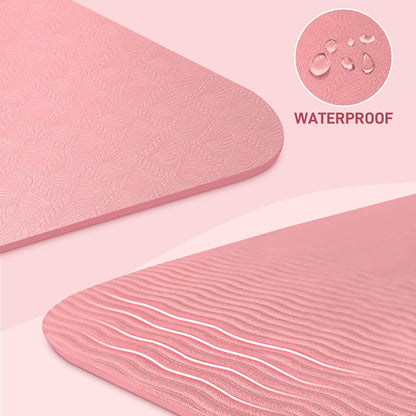 Foldable Yoga Mat 72"x28"x0.25" in, 70cm Wide Non Slip Pilates Mat, 6mm Thick Travel Yoga Mat Packable, Exercise Mats for Home Workout, Folding Stretching Mat for Women and Men