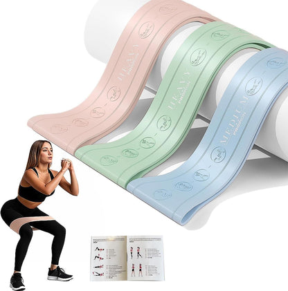 Silicone Resistance Bands for Working Out, Thick Booty Bands for Legs and Glute, Non Slip Resistance Loop Bands for Exercise, Workout Bands for Women and Men, Pilates Yoga Starter Set, Home Fitness
