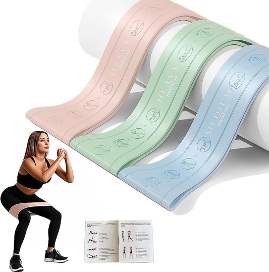 Silicone Resistance Bands for Working Out, Thick Booty Bands for Legs and Glute, Non Slip Resistance Loop Bands for Exercise, Workout Bands for Women and Men, Pilates Yoga Starter Set, Home Fitness