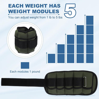 PATIKIL Adjustable Ankle Weights Wrist Leg Arm Weights Sandbags for Women Men Strength Training Weight Yoga Jogging Walking Aerobics