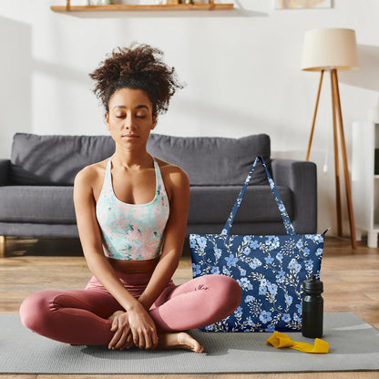 Yoga Bag for Women, Large Canvas Yoga Mat Tote Bag with Yoga Mat Carrier - Large Mat Pocket Fitness Tote for Pilates, Gym, Travel, Office & Beach