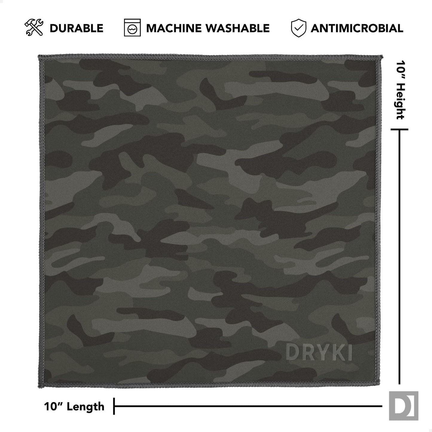 DRYKI Pocket-Sized Sweat Towels - The Original Sweat Absorbing Handkerchiefs - Quick-Dry Microfiber Sweat Rags for Face, Hands, & Body - Men & Women - Gym, Sports, and Work (Blue: 5 Pack)