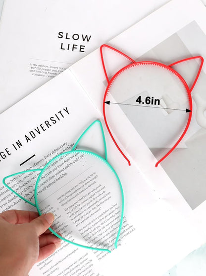 12 Pcs Cat Ears Headband, Plastic Party Headbands, Birthday Party Favors for Cosplay, Makeup, Yoga and Photo Props - Colorful