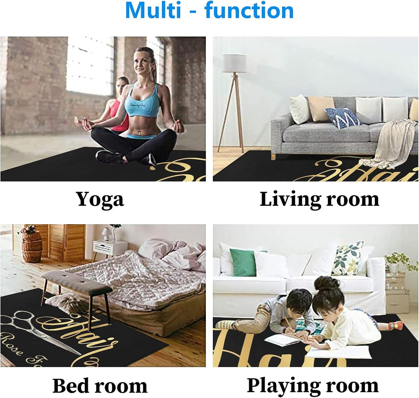 Barber Shop Welcome Salon Area Rug Custom Personalized Carpet for Living Room Yoga Bedroom Playing Room Camping 5.2'x7.5'