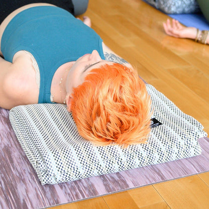 Hugger Mugger Cotton Yoga Blanket - Multi-Gray- Soft but Firm, Cofortable Support, Great Prop for Yoga