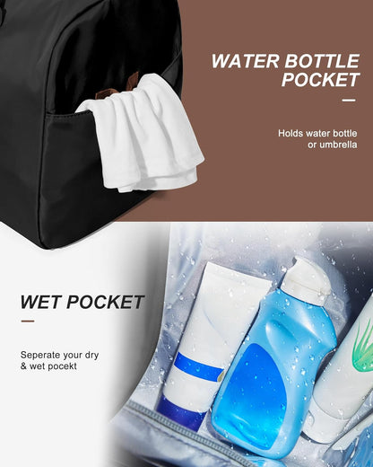 Gym Bag Womens Mens with Shoes Compartment and Wet Pocket Travel Duffel Bag for Women for Plane Sport Gym Tote Bags Swimming Yoga Waterproof Weekend Overnight Carry on Bag Hospital Holdalls - Colors B