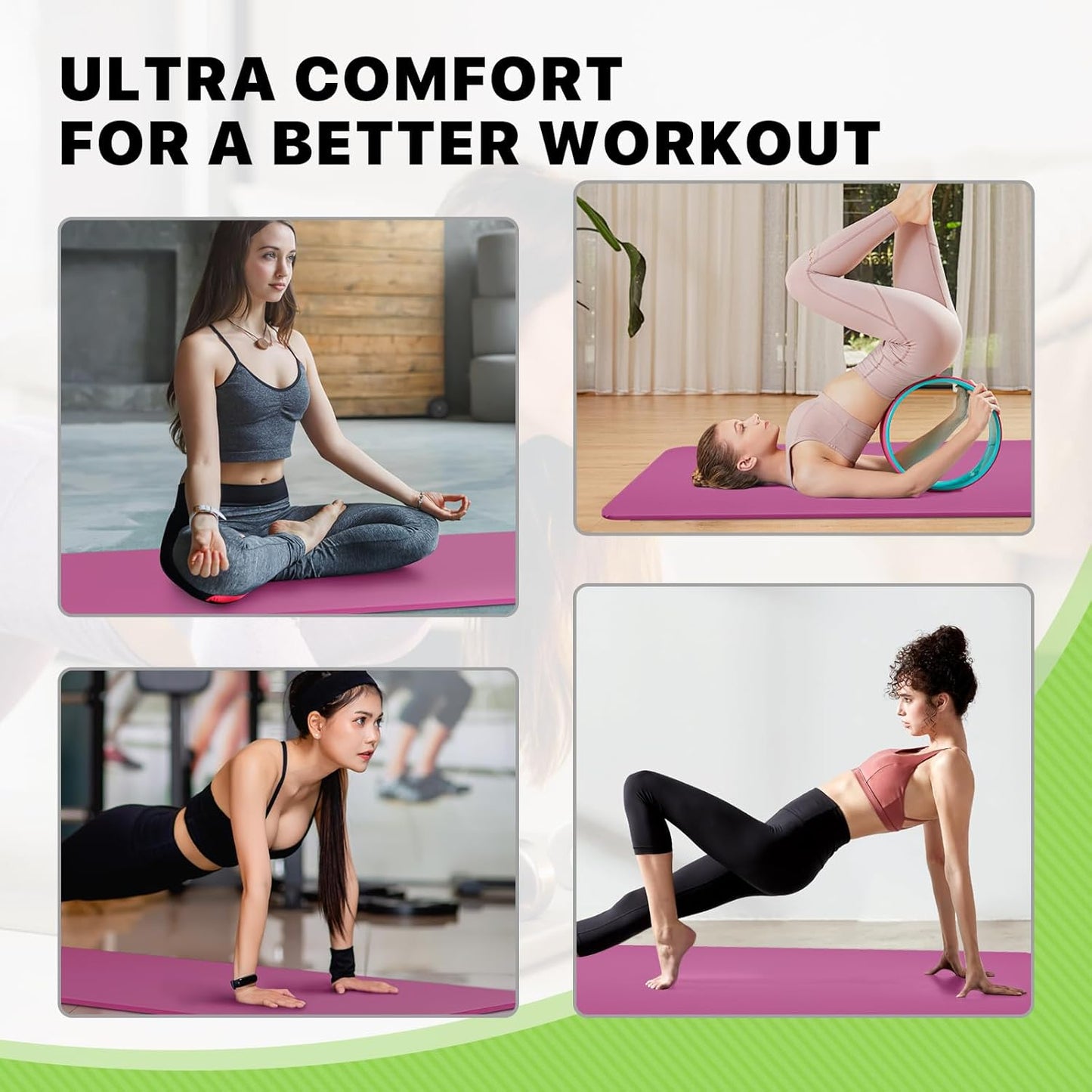 Yoga Mat 11mm Extra Thick TPE Pilates Mat 73"L x 32"W, Non-Slip, Odorless & Tear-Resistant with Carrying Strap, Unisex Design for Home Gym, Floor Exercises, Meditation & Workouts