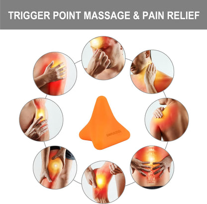 Manual Trigger Point Massage Tool. Small Massager Ball for Deep Tissue Myofascial Release Physical Therapy Foot Plantar Fasciitis Pain Relief Muscle Knot Psoas Hip Flexor Iliacus Release 3×2.6″(Blue)