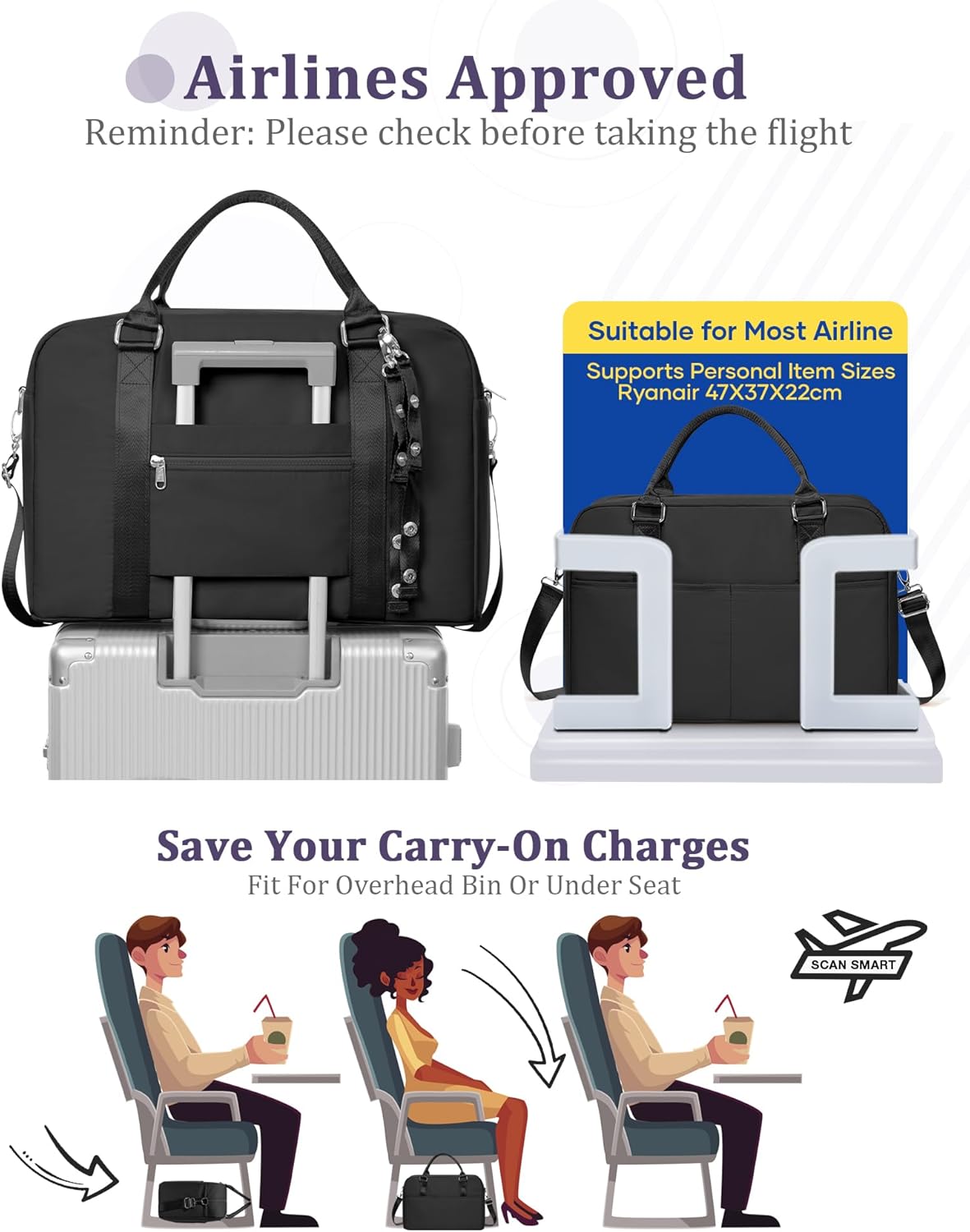 Gym Bag Womens Mens with Shoes Compartment and Wet Pocket Travel Duffel Bag for Women for Plane Sport Gym Tote Bags Swimming Yoga Waterproof Weekend Overnight Carry on Bag Hospital Holdalls - Colors A