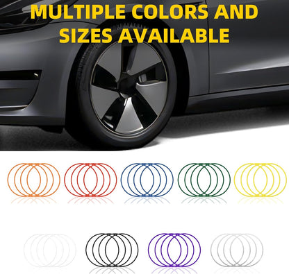 Rim Protector for Car Wheels (Fits 18-21" Wheel Diameter) - Pack of 4 Premium ABS Wheel Protector for All Cars, Trucks, SUVs and Tesla All Models (Red,20)