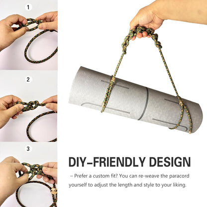 DAOSUN Yoga Mat Strap - 8MM Adjustable Paracord Carrier for Carrying Yoga Mats, Camping Pads & Blankets (Strap Only)