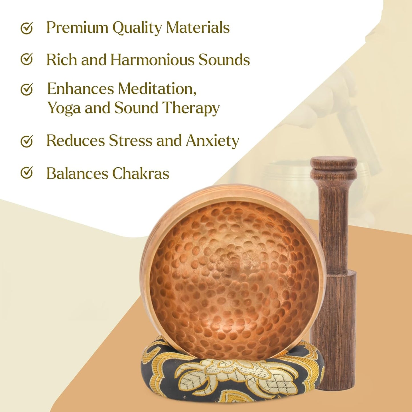 Tibetan Singing Bowl Set - Authentic Cuencos Tibetanos for Sound Healing, Meditation & Chakra Balancing - Includes Cushion, Mallet-Unique Spiritual Gifts for Women and Men (7 Chakra Hand Hammered Set)