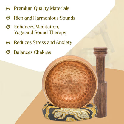 Tibetan Singing Bowl Set - Authentic Cuencos Tibetanos for Sound Healing, Meditation & Chakra Balancing - Includes Cushion, Mallet-Unique Spiritual Gifts for Women and Men (7 Chakra Hand Hammered Set)