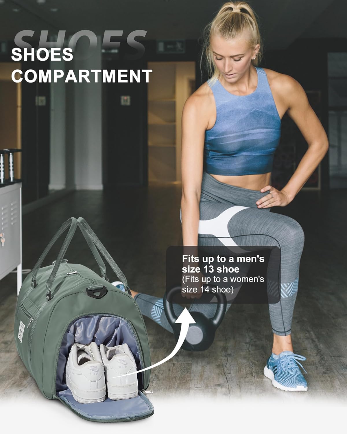 Gym Bag Womens Mens with Shoes Compartment and Wet Pocket Travel Duffel Bag for Women for Plane Sport Gym Tote Bags Swimming Yoga Waterproof Weekend Overnight Carry on Bag Hospital Holdalls - Colors B