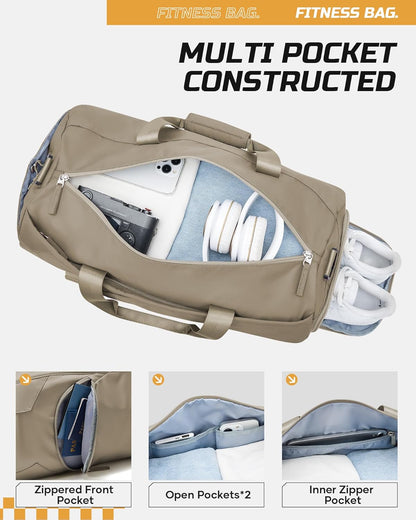 Gym Bag Womens Mens with Shoes Compartment and Wet Pocket Travel Duffel Bag for Women for Plane Sport Gym Tote Bags Swimming Yoga Waterproof Weekend Overnight Carry on Bag Hospital Holdalls - Colors B