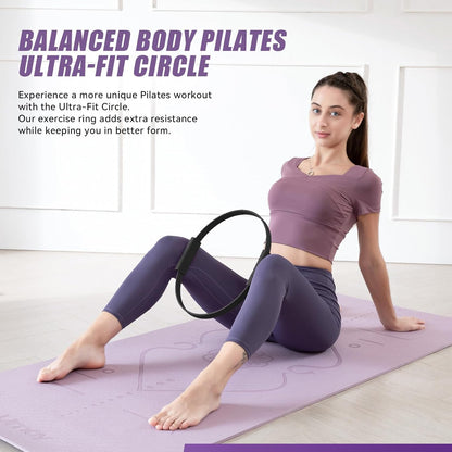Krightlink Pilates Ring Circle, 14" Magic Circle Pilates Rings for Focusing on Toning Inner Thighs, Arms, and Core, Fitness Exercise Ring Workout Ring for Yoga and Pilates