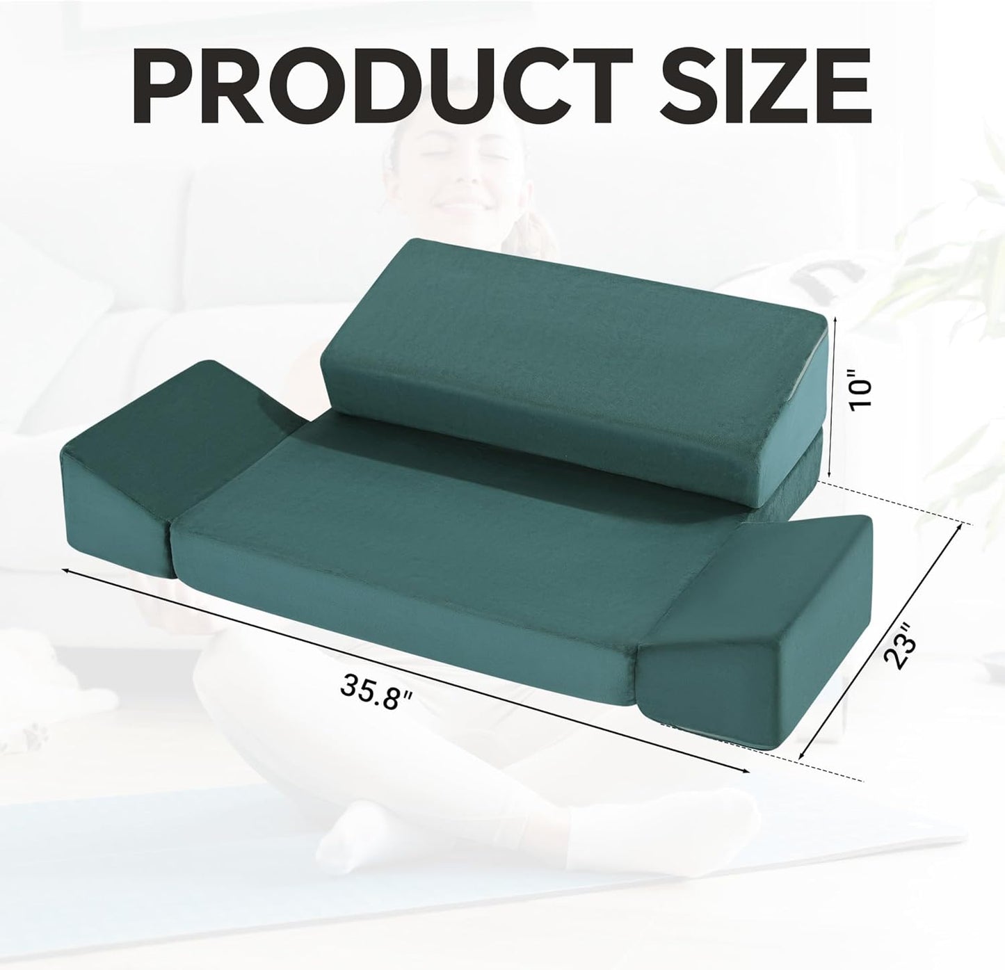 HOMBYS Large Meditation Cushion Foam Meditation Pillows for Sitting on Floor, Yoga Pillow for Adult, Meditation Mat with 2 Knee Cushions and Hip Support-3 Shapes for Different People