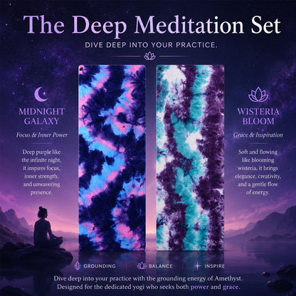 Eunzel Yoga Towel,Hot Yoga Mat Towel with Grip Dots Sweat Absorbent Non-Slip for Hot Yoga, Pilates and Workout 24" x72", Purple & Blue