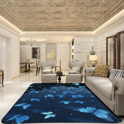 Butterfly Carpet Area Rug - Lovely Butterflies Printed Carpets for Kids Butterfly Theme Living Room Indoor Bedroom Decor Soft Polyester Yoga Mat 2'x3'