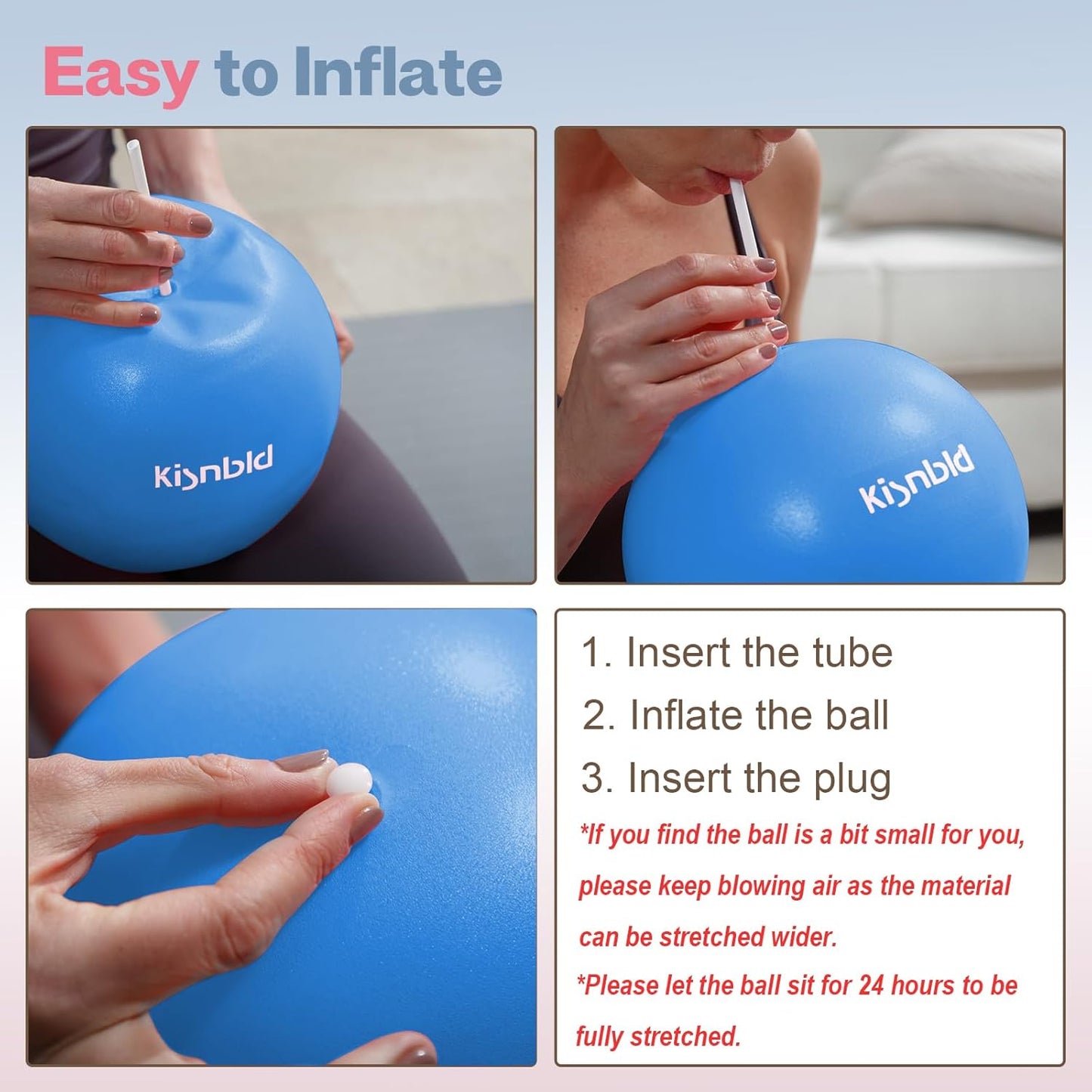 kisnbld Small Exercise Ball, 9 Inch Mini Pilates Ball, Anti Burst and Slip Resistant Mini Yoga Ball for Stability, Fitness, Physical Therapy, Stretching & Core Strength Workout at Home Gym & Office