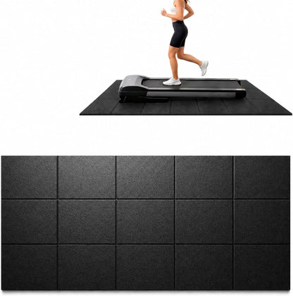 Treadmill Mat,70"x32",6mm Thickness Foldable Exercise Equipment Mat for Carpet Hardwood Floors, Compatible with Walking Pad,Spin Bike,Elliptical Trainer,Rowing Machine