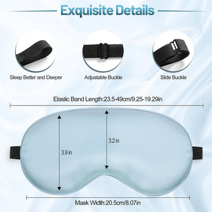 Sleep Mask, Silk Eye Mask for Sleeping with Adjustable Strap, Satin Blackout Sleeping Eye Mask for Men&Women, Comfortable Blindfold Eyeshade for Night Sleep(Black)