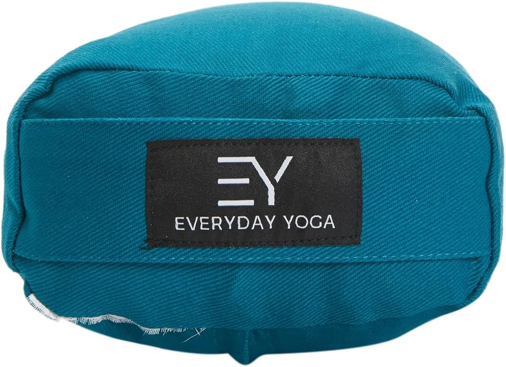 Everyday Yoga Bolster and Foam Block Set, Soft Non-Slip Surface for Stability, Balance, and Deepen Stretches - 4 Inch - Peacock