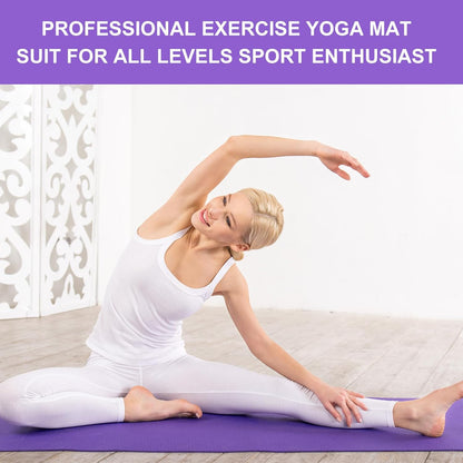 3 mm Thick Yoga Mat Bulk, Non Slip Exercise Workout Fitness Pad for Women Men, Gym Home Yoga Pilates, Easy to Clean, Sturdy PVC