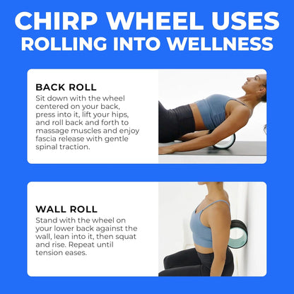 Chirp Wheel Foam Roller – Targeted Back & Neck Relief, Lumbar Spine Stretcher, Spinal Decompression Back Stretcher, Massage Roller with Density Foam for Physical Therapy, Supports 500lbs, 4-Pack Black