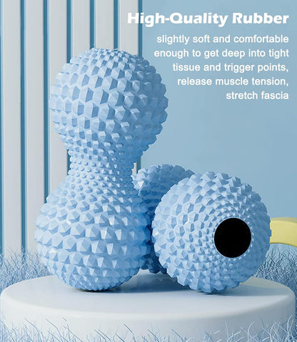 KITWILD Peanut Massage Ball, Double Lacrosse Massage Roller Ball for Deep Tissue Muscle Massage, Physical Therapy, Myofascial Release, Muscle Knots, and Yoga Therapy (Black)
