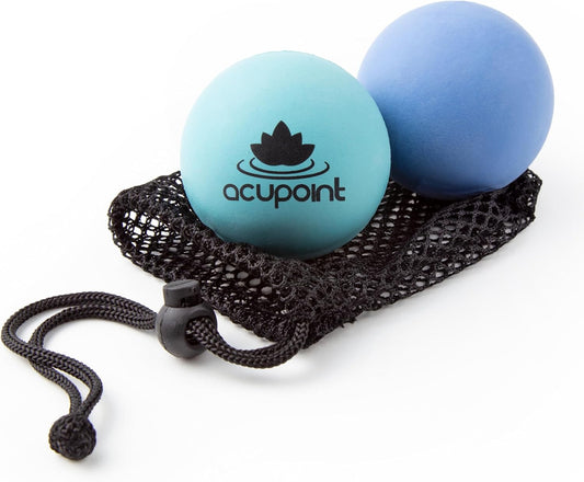 Acupoint Massage Therapy Ball Set of 2 - Myofascial Release, Trigger Point & Deep Tissue - Lacrosse Ball for Back, Neck, Foot and Plantar Fasciitis Relief