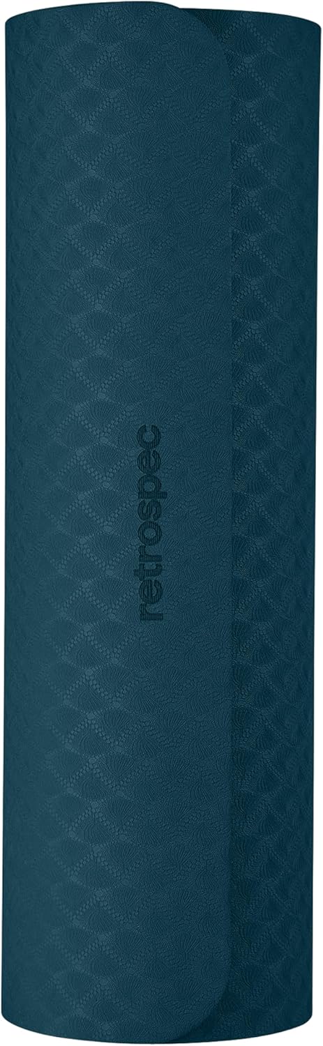 Retrospec Zuma Yoga Mat | 1/2 Inch Thick Non Slip Workout Mat | TPE Exercise Mat for Yoga, Pilates & Stretching | 72x24in