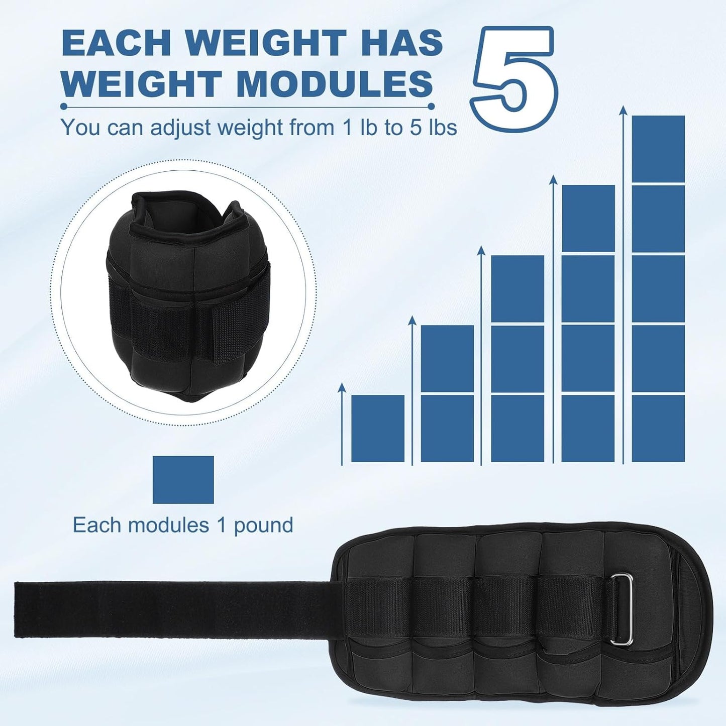 PATIKIL Adjustable Ankle Weights Wrist Leg Arm Weights Sandbags for Women Men Strength Training Weight Yoga Jogging Walking Aerobics