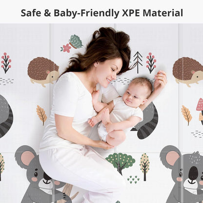Extra Large Baby Play Mat 79x70, Foldable Baby Play Mat for Floor, Waterproof, Safe & Thick Playmats for Babies and Toddlers, Non-Slip Backing Safe for Crawling&Tummy Time, Indoor & Outdoor Use