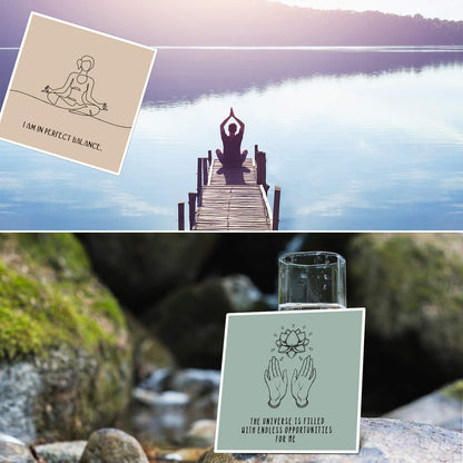 Outus 50 Pcs Positive Affirmation Cards for Women, 4 x 4 Inch Daily Meditation Motivational Cards with Inspirational Questions, Mindfulness Gifts for Adult(Bright Color Series)