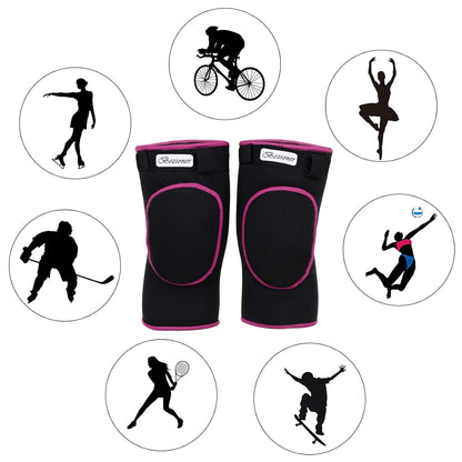 Bezioner Knee Pads Volleyball,Thick Sponge Anti-Slip,Dance Knee Pads for Women Yoga Basketball Football Youth Girls Black and Pink M