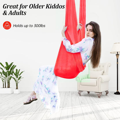 Aokitec Therapy Swing for Kids with Special Needs (Hardware Included) Snuggle Swing Cuddle Hammock Indoor Adjustable Aerial Yoga for Children with Autism, ADHD, Asperger, Sensory Integration