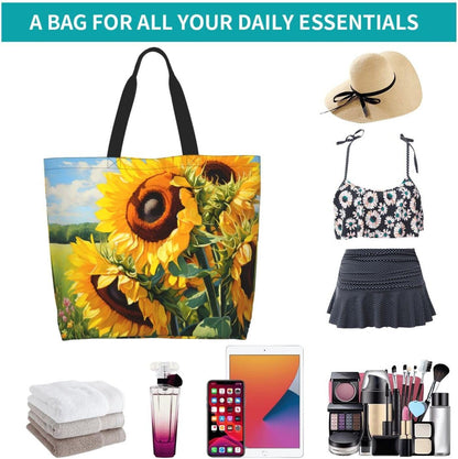 Tote Shoulder Bag Large Durable Reusable Eco-friendly Handbag Lightweight Stylish for Daily Use-19.7x15.7x5.9 Inch - Colors B