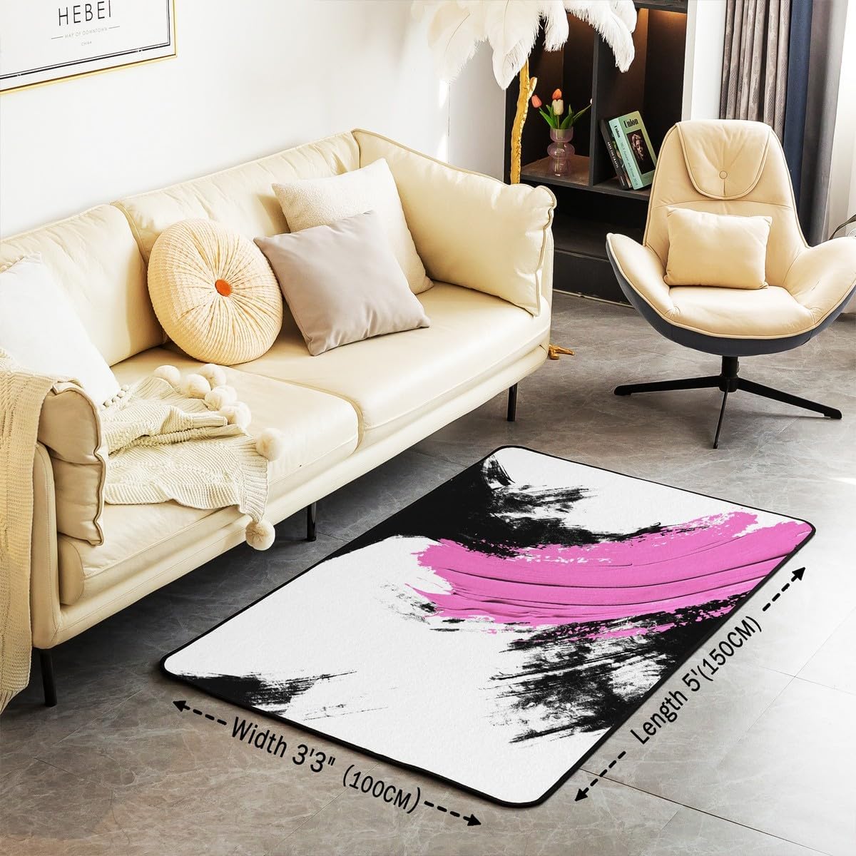 jejeloiu Basketball Living Room Rugs for Bedroom 5x7 Kids Gaming Sports Decor Carpet for Boys Girls Teens Ball Games Area Rug Soft Gift for Basketball Lover Grey and Black Room Decor