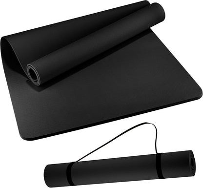 Extra Wide Yoga Mat 72" x 32", 6mm Non Slip TPE Exercise Mat with Carrying Strap, Large Workout Mat for Yoga, Pilates, Stretching, HIIT & Home Gym